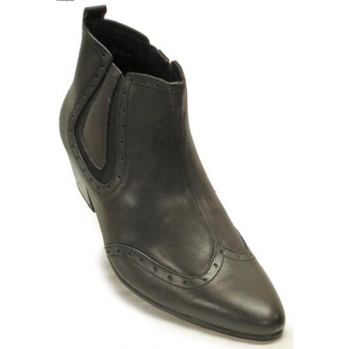 Fiesso Black Genuine Leather Fashion Boots FI8643
